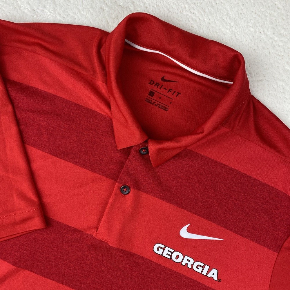 GEORGIA BULLDOGS x NIKE Polo Shirt Mens Large Red Coaches Performance Football